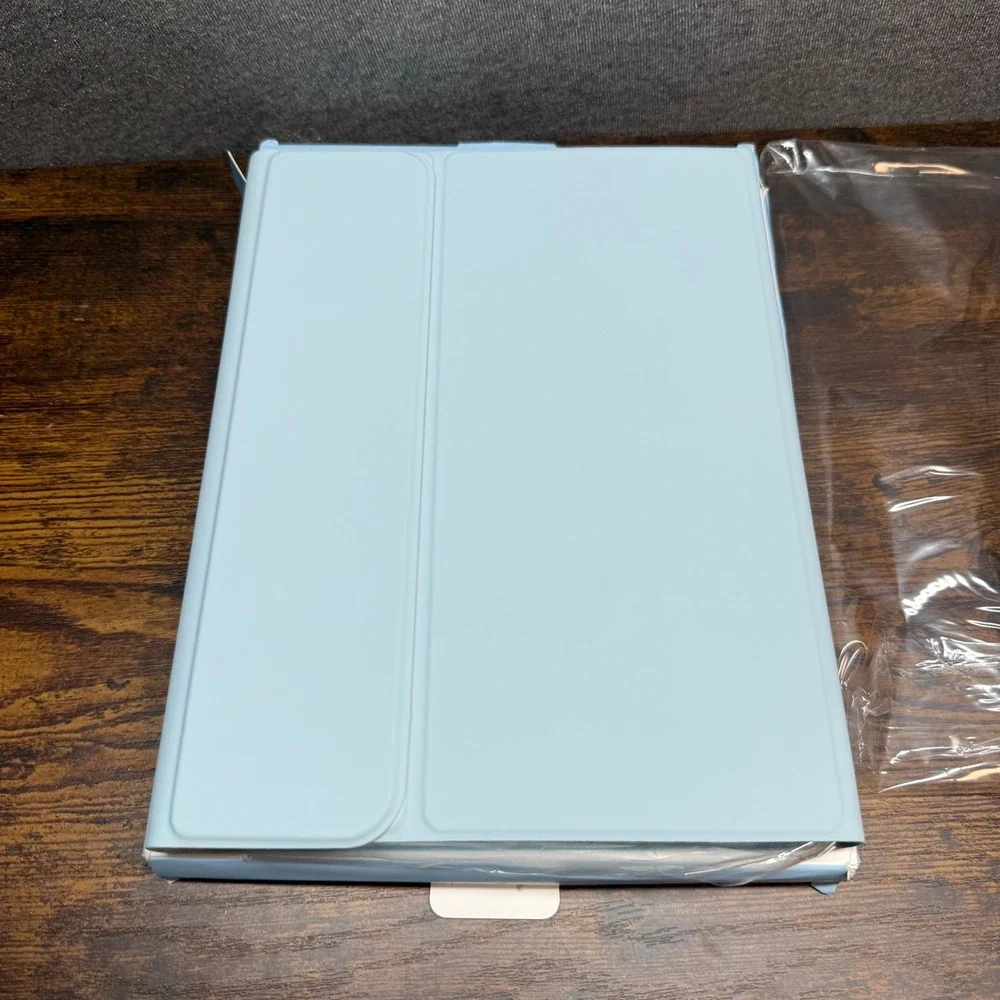 Wireless Bluetooth Keyboard Case for iPad Tablet Light Blue Backlit Folio Stand